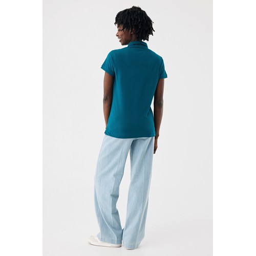 azul azulado profundo IQONIQ Yosemite Polo Piqué Mujer Algodón Reciclado