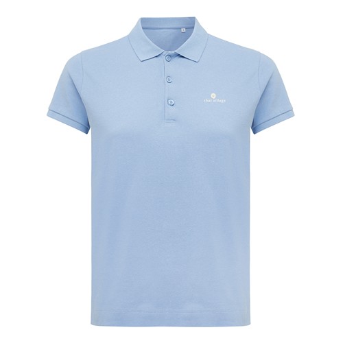 azul celeste IQONIQ Yosemite Polo Piqué Mujer Algodón Reciclado