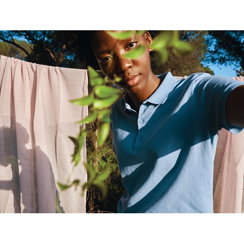 azul celeste IQONIQ Yosemite Polo Piqué Mujer Algodón Reciclado