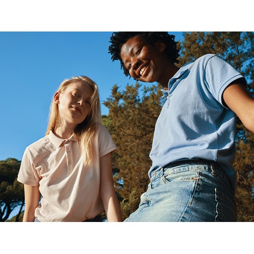 azul celeste IQONIQ Yosemite Polo Piqué Mujer Algodón Reciclado