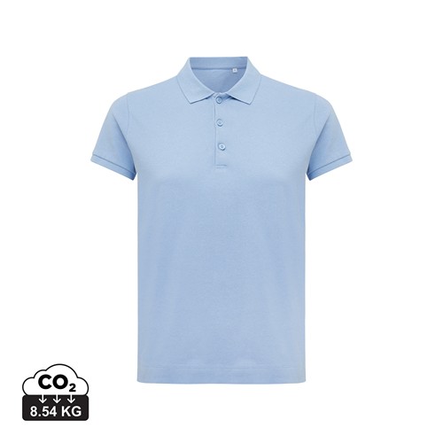 azul celeste IQONIQ Yosemite Polo Piqué Mujer Algodón Reciclado