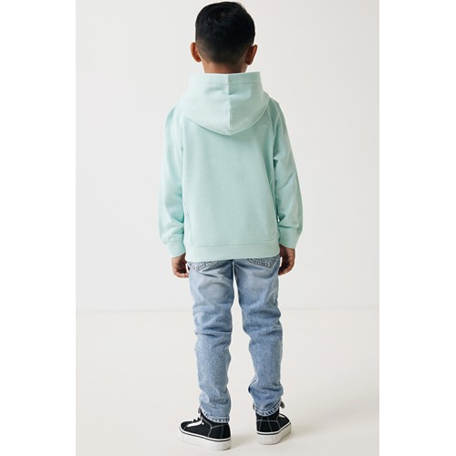 verde menta IQONIQ Yengo Sudadera Capucha Infantil Algodón Reciclado
