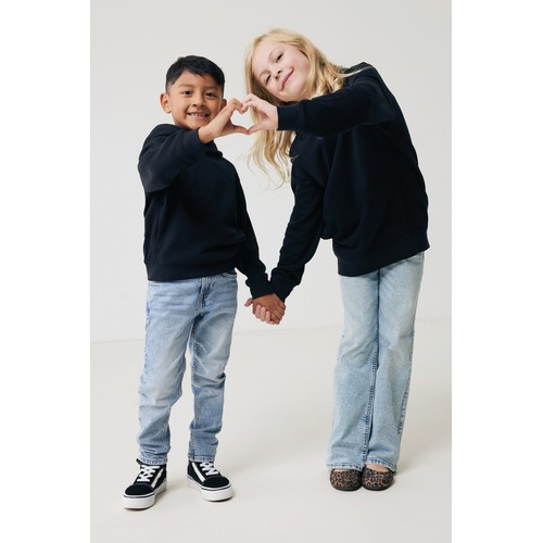 black Sudadera IQONIQ Yengo capucha de algodón reciclado niños