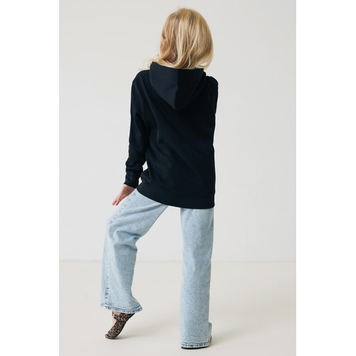 black Sudadera IQONIQ Yengo capucha de algodón reciclado niños
