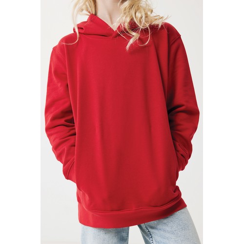 red Sudadera IQONIQ Yengo capucha de algodón reciclado niños