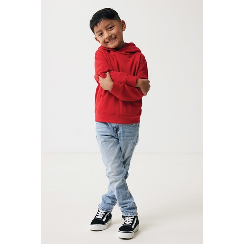 red Sudadera IQONIQ Yengo capucha de algodón reciclado niños