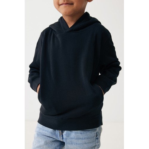 black Sudadera IQONIQ Yengo capucha de algodón reciclado niños