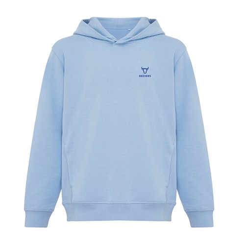 azul celeste IQONIQ Yengo Sudadera Capucha Infantil Algodón Reciclado