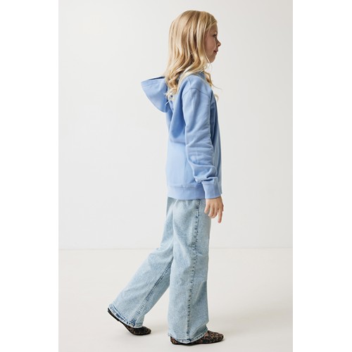 azul celeste IQONIQ Yengo Sudadera Capucha Infantil Algodón Reciclado
