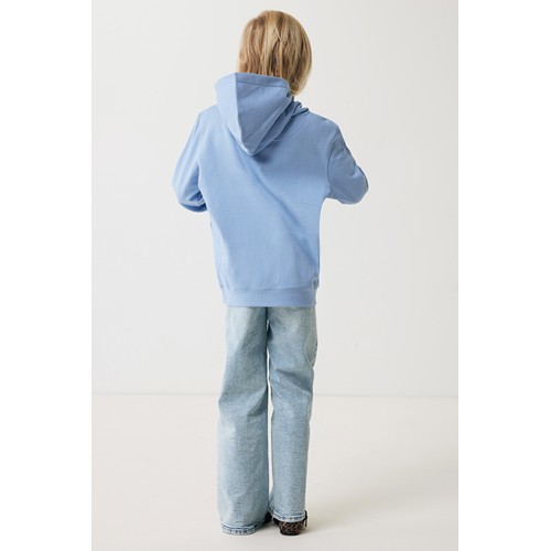 azul celeste IQONIQ Yengo Sudadera Capucha Infantil Algodón Reciclado