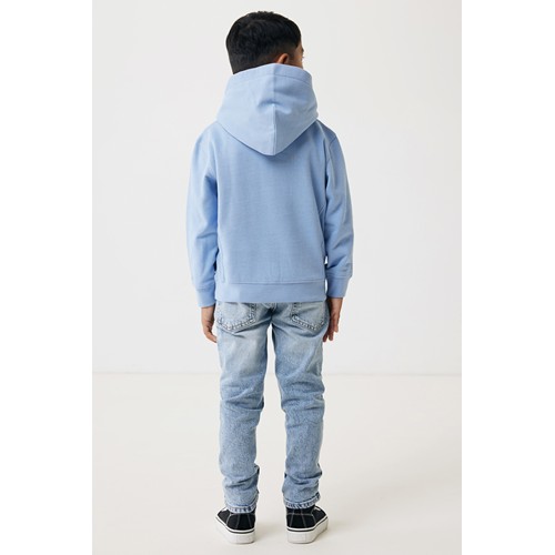 azul celeste IQONIQ Yengo Sudadera Capucha Infantil Algodón Reciclado