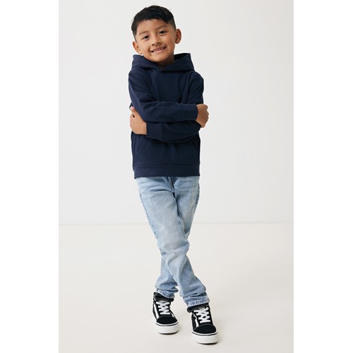 azul marino IQONIQ Yengo Sudadera Capucha Infantil Algodón Reciclado