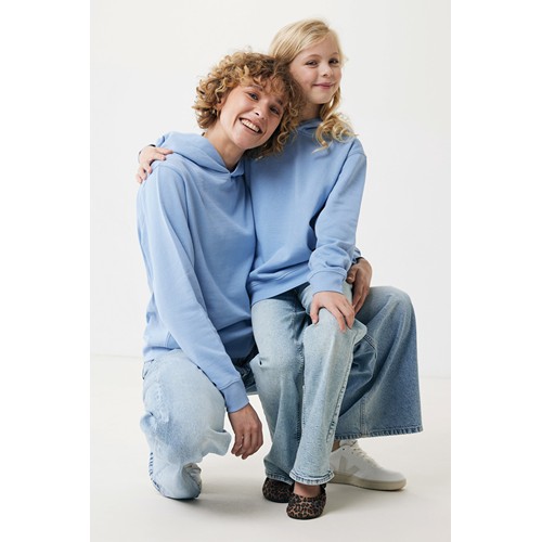 azul celeste IQONIQ Yengo Sudadera Capucha Algodón Reciclado