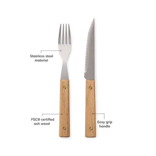 marrón Set de cubiertos para barbacoa 8 piezas VINGA Paso