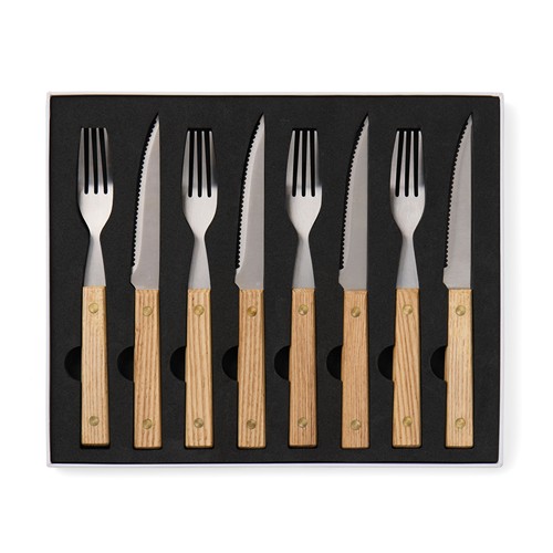 marrón Set de cubiertos para barbacoa 8 piezas VINGA Paso