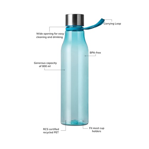 blue Botella de agua VINGA Lean RCS RPET 800 ml
