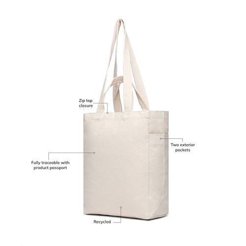 de blanco Bolsa con cremallera de lona reciclada VINGA Hilo AWARE™