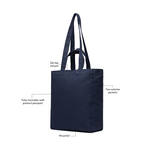 azul marino Bolsa con cremallera de lona reciclada VINGA Hilo AWARE™