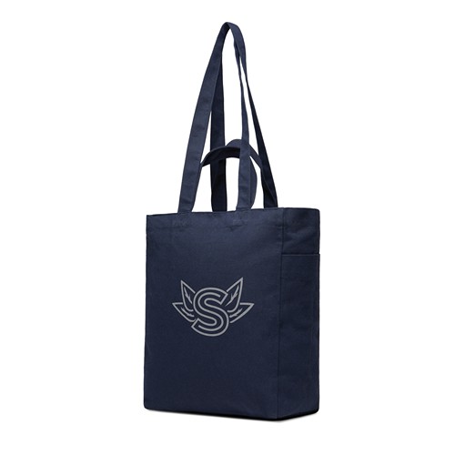 azul marino Bolsa con cremallera de lona reciclada VINGA Hilo AWARE™