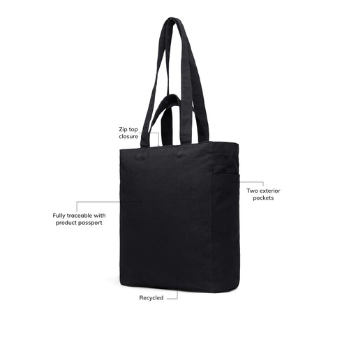 VINGA Tote bag avec zip en toile recyclée Hilo AWARE™ - 7