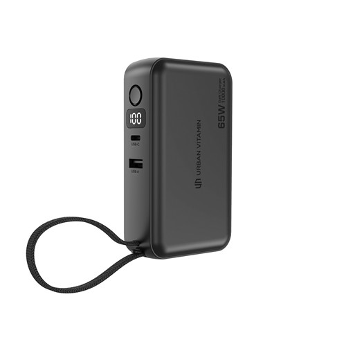 black Cargador híbrido Urban Vitamin Eureka RCS reciclado 65W