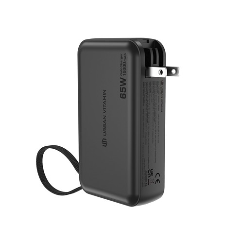 black Cargador híbrido Urban Vitamin Eureka RCS reciclado 65W