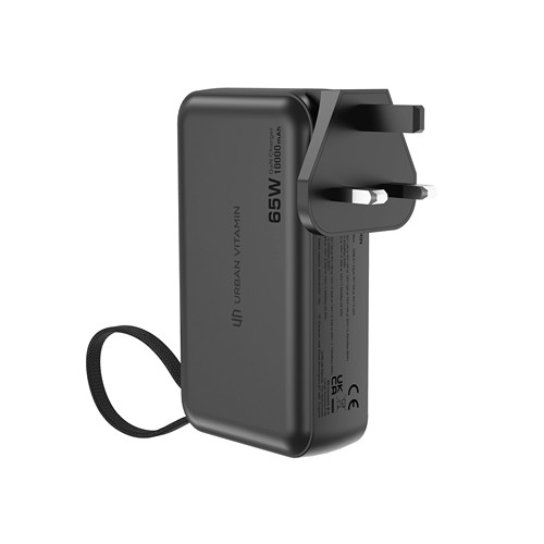 black Cargador híbrido Urban Vitamin Eureka RCS reciclado 65W