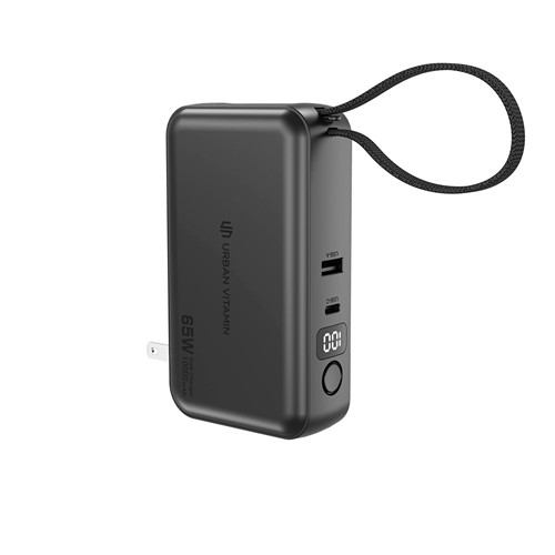 black Cargador híbrido Urban Vitamin Eureka RCS reciclado 65W