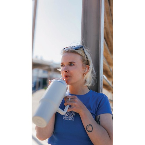 white Vaso de acero reciclado RCS Peakflow 1200 ml