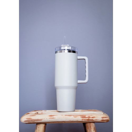 white Vaso de acero reciclado RCS Peakflow 1200 ml