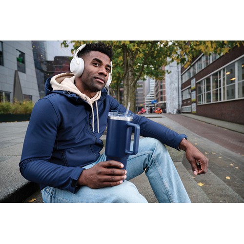 azul marino Vaso de acero reciclado RCS Peakflow 1200 ml