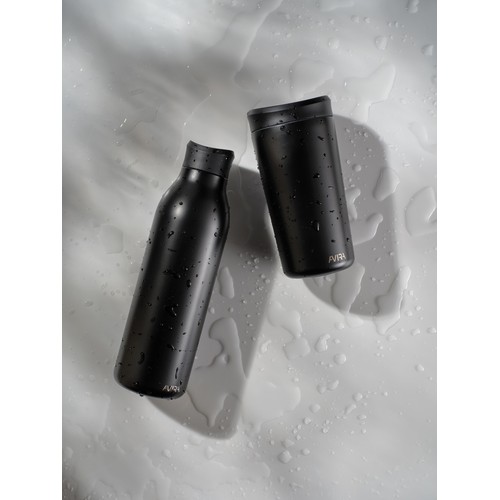 black Botella agua Avira Alok RCS Re-Steel 360 de 600 ml