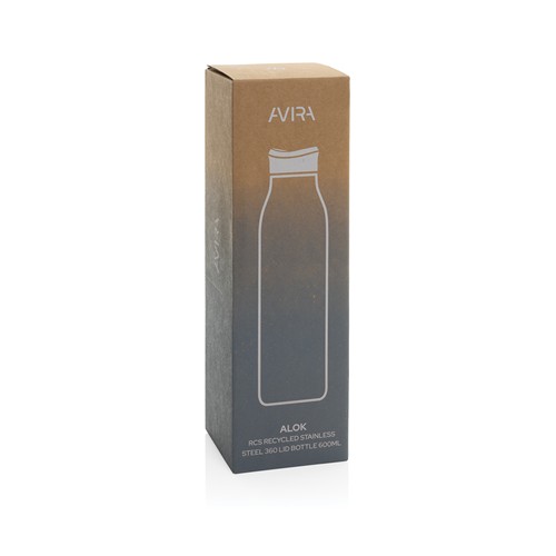 black Botella agua Avira Alok RCS Re-Steel 360 de 600 ml