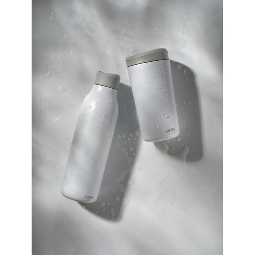 white Botella agua Avira Alok RCS Re-Steel 360 de 600 ml