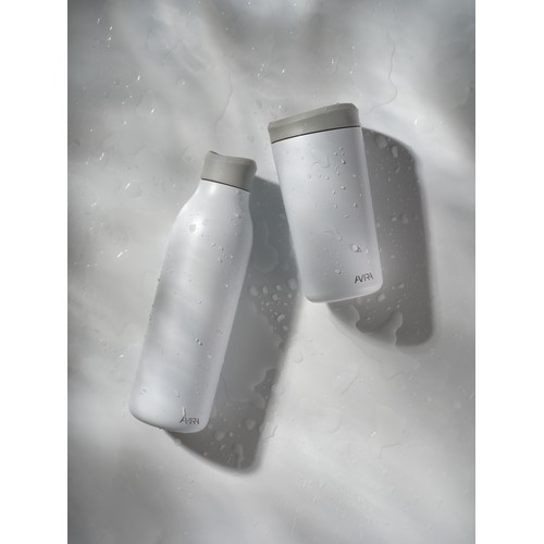 white Botella agua Avira Alok RCS Re-Steel 360 de 600 ml