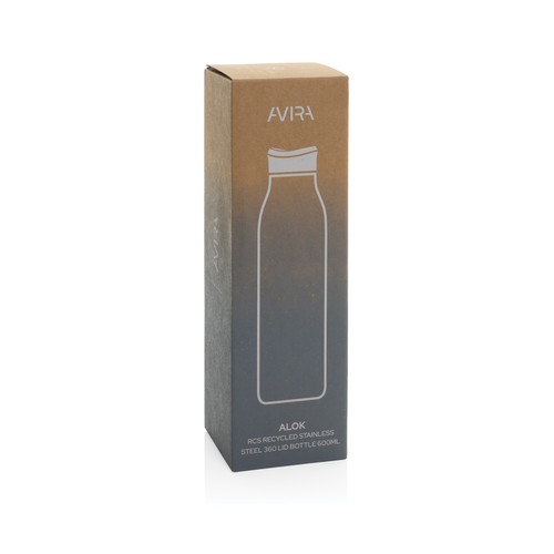 black Botella agua Avira Alok RCS Re-Steel 360 de 600 ml