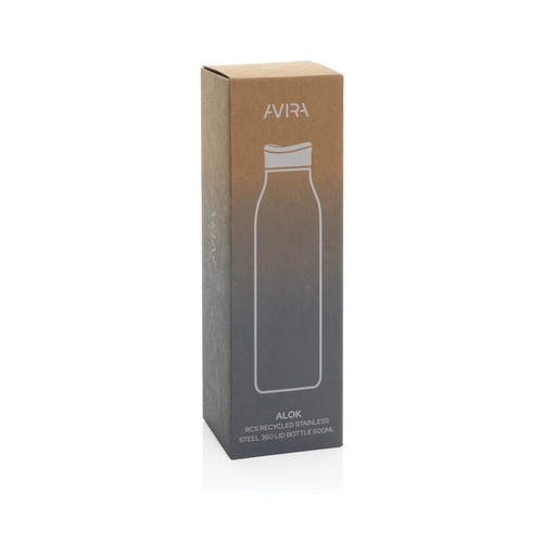plateado Botella agua Avira Alok RCS Re-Steel 360 de 600 ml