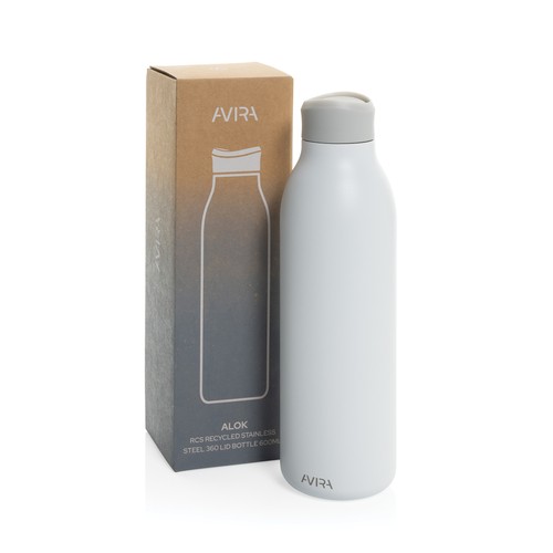 white Botella agua Avira Alok RCS Re-Steel 360 de 600 ml