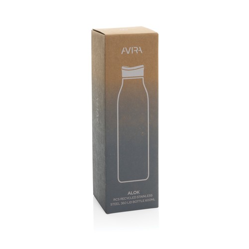 white Botella agua Avira Alok RCS Re-Steel 360 de 600 ml