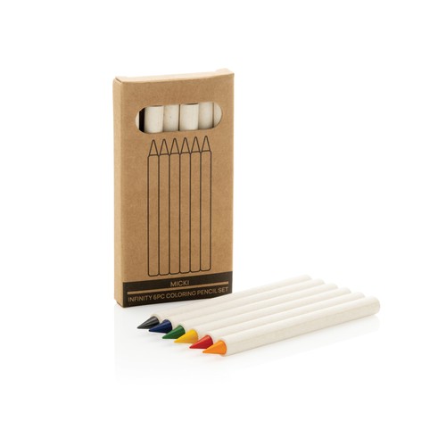 white Set 6 lápices de colores Micki GRS infinity