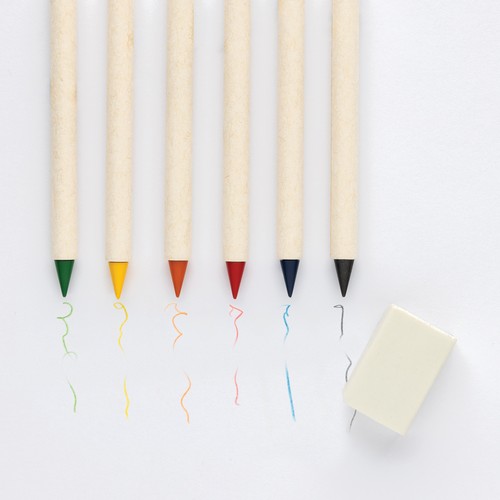 Set 6 lápices de colores Micki GRS infinity con bloc de nota