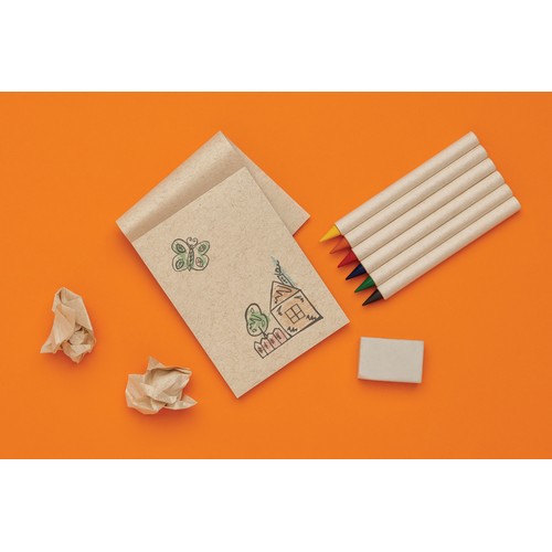 Set 6 lápices de colores Micki GRS infinity con bloc de nota