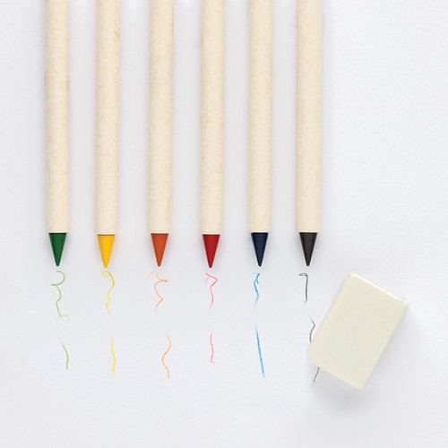 Set 6 lápices de colores Micki GRS infinity con bloc