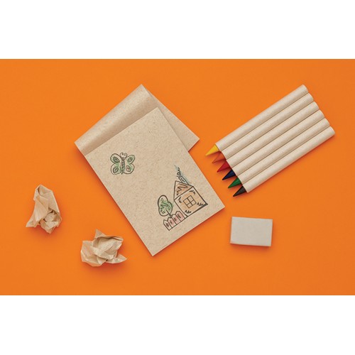 Set 6 lápices de colores Micki GRS infinity con bloc