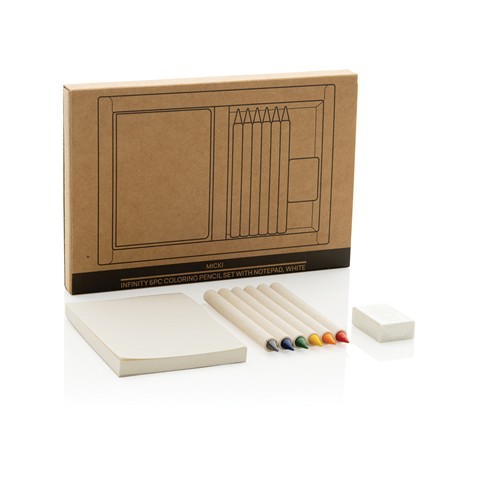 Set 6 lápices de colores Micki GRS infinity con bloc