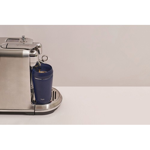 azul marino Taza Topl To Go de acero reciclado con tapa patentada 360