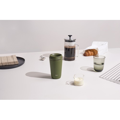 green Taza Topl To Go de acero reciclado con tapa patentada 360