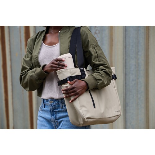 white Taza Topl To Go de acero reciclado con tapa patentada 360
