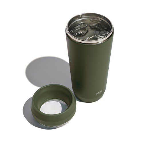 green Taza Topl To Go de acero reciclado con tapa patentada 360