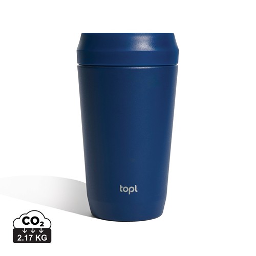 TAZA TOPL TO GO DE ACERO RECICLADO CON TAPA PATENTADA 360